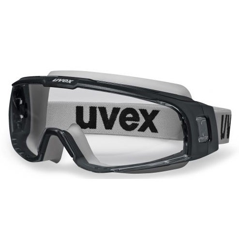 Vollsichtbrille Uvex u-sonic schwarz-grau, PC farblos